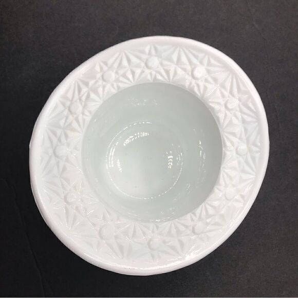 Vintage Fenton Daisy and Button Milk Glass Top Hat Topper Planter Decor - Picture 16 of 16